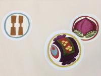 うさぎ柄刺繍名古屋帯 前柄