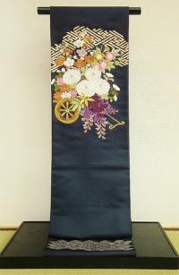 花車柄刺繍袋帯